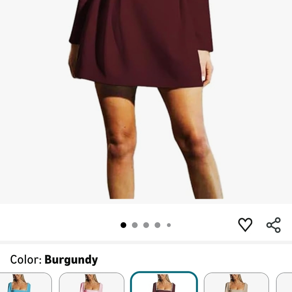 Chic Long Sleeve Burgundy Dress